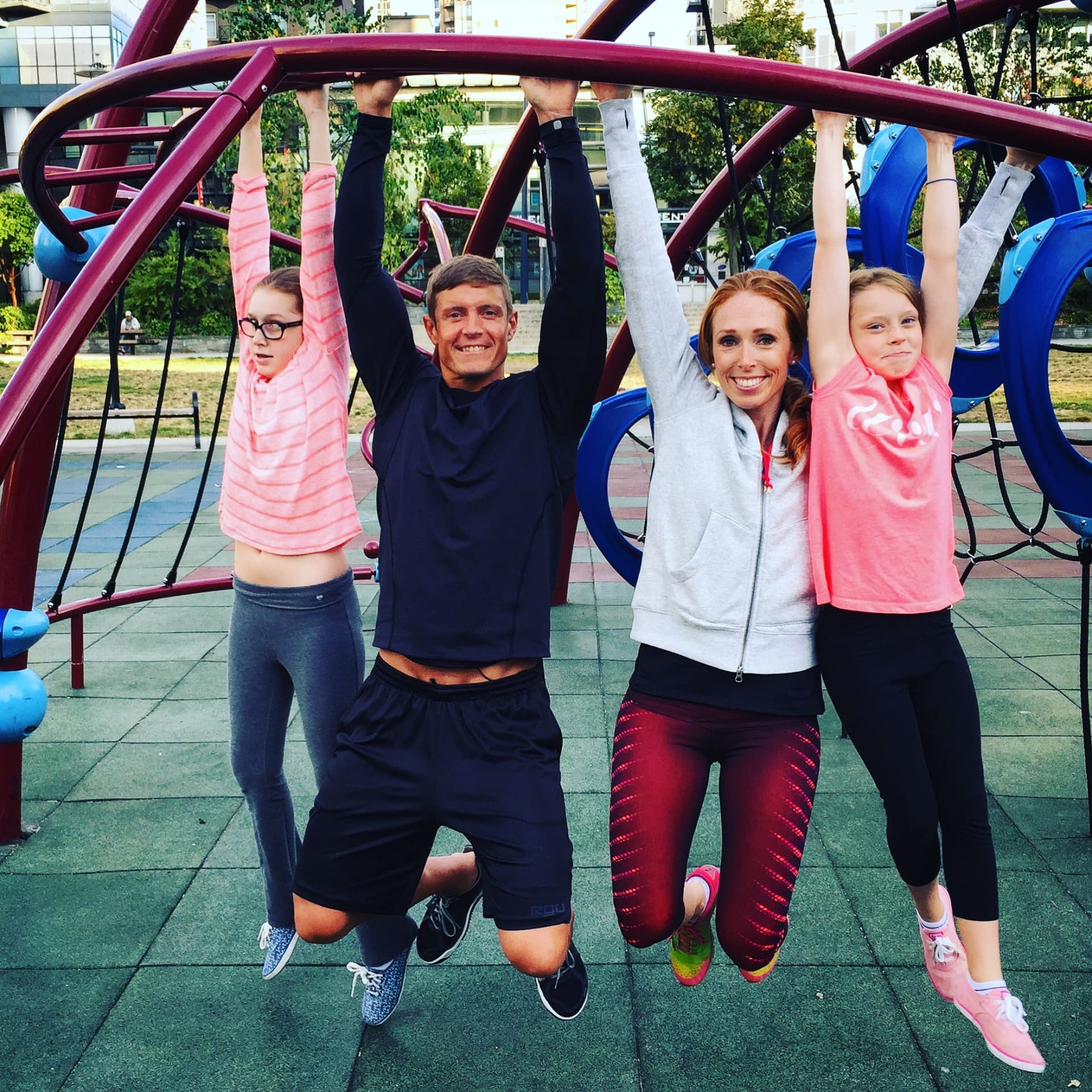 Dai and his family at a playground