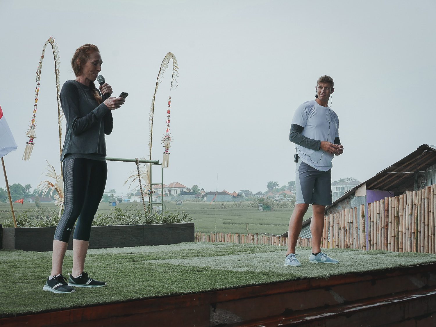 Dai Manuel coaching an outdoor training session in the open air